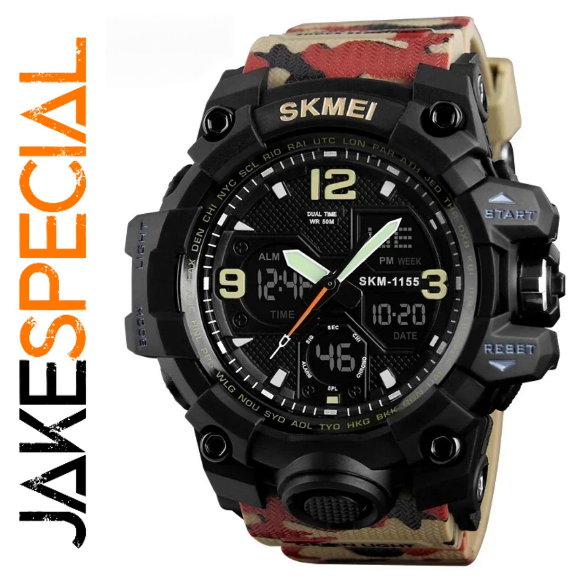 SKMEI 1155B Jungle Camo Sports Watch - Adventure Ready, Inspired by G-Shock M...